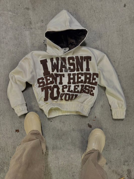 Lazy Project Hoodie ( Cream/Brown ) Unisex